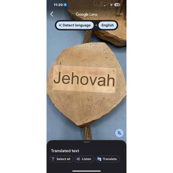 Faith Hanging Plaque Inspirational Text Symbol Hebrew Sanskrit Psalms 27" Long - Picture 7 of 14